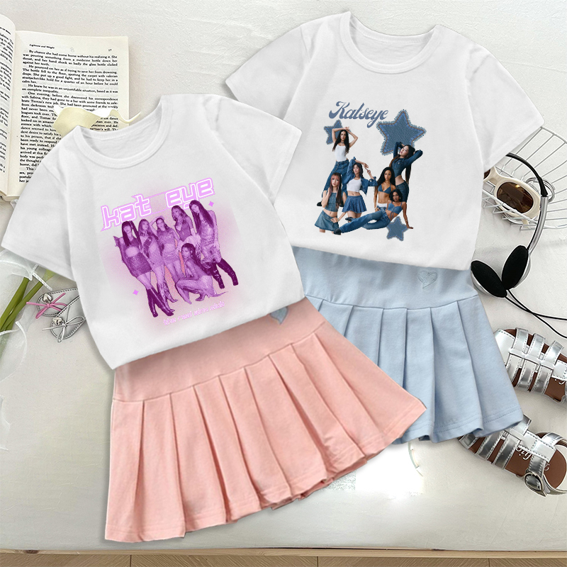 Embroidery Shirt - Moda K POP K-KATSEYE Tişört Pilili