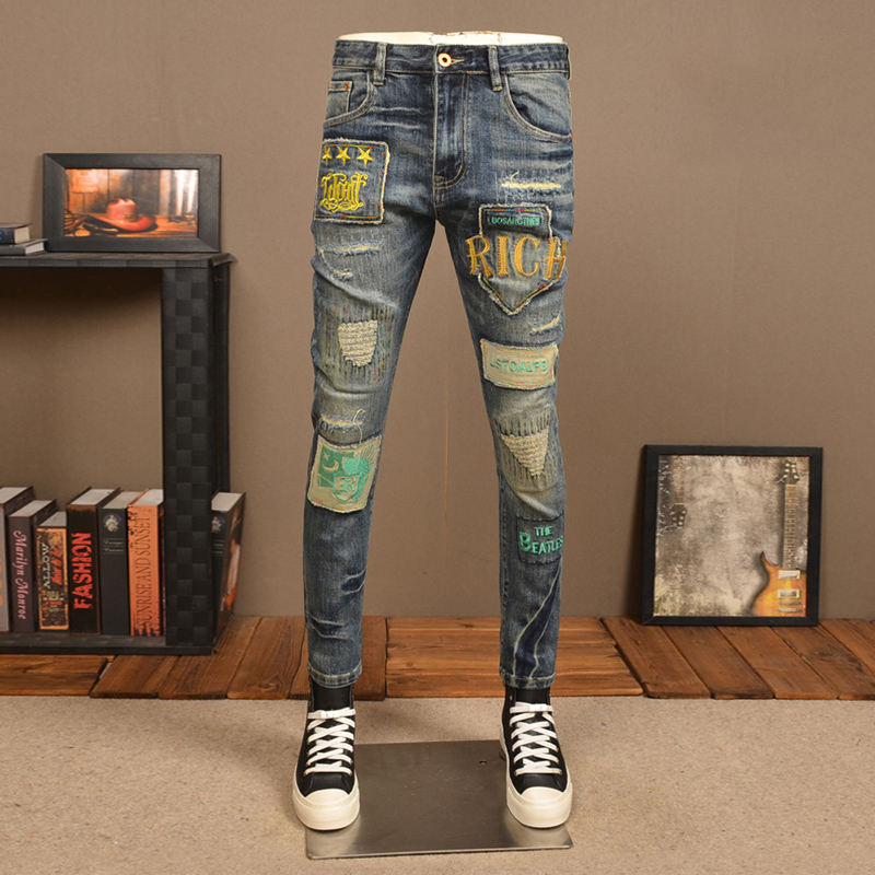 Embroidery Effect - High Street Tasarımcı Moda Erkek Kot