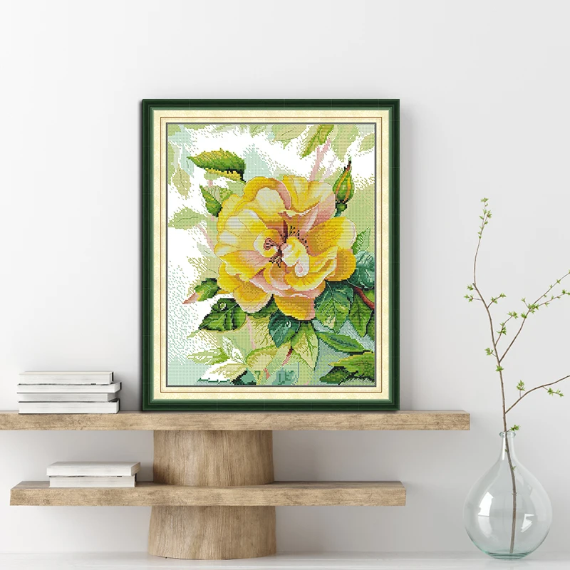 Embroidery Yellow - Sevinç pazar çapraz dikiş kiti sarı