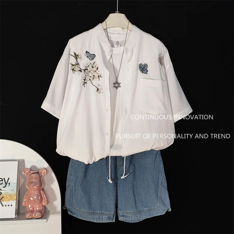 Embroidery Shirt - Erkek 3 Parça Takım Çin Tarzı
