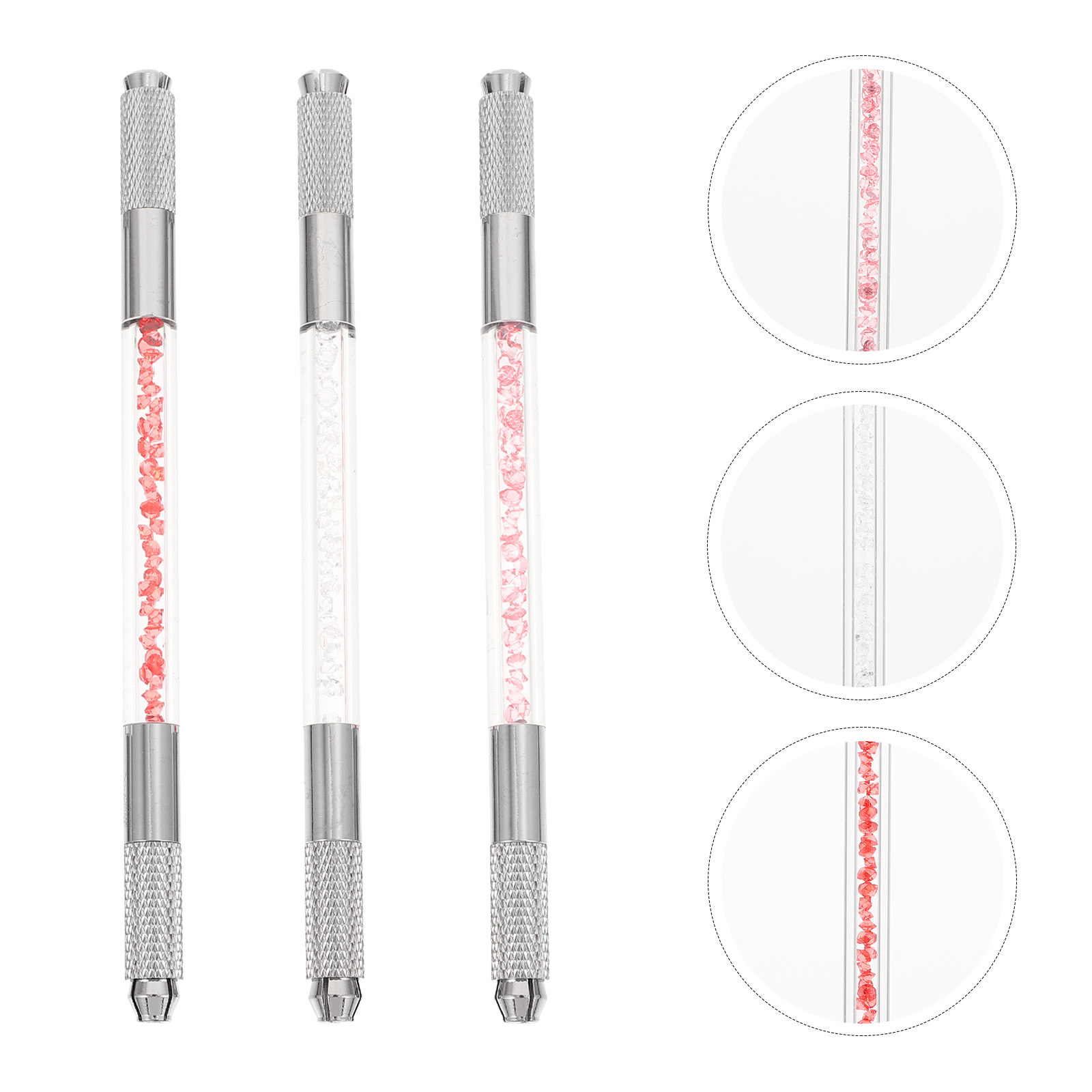 Embroidery Needle Pen - 3 Adet Kristal Kaş Kalemi Çift