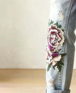 Kadın zarif çiçek nakışlı kot  - Embroidery Effect incelemesi ve fiyatı