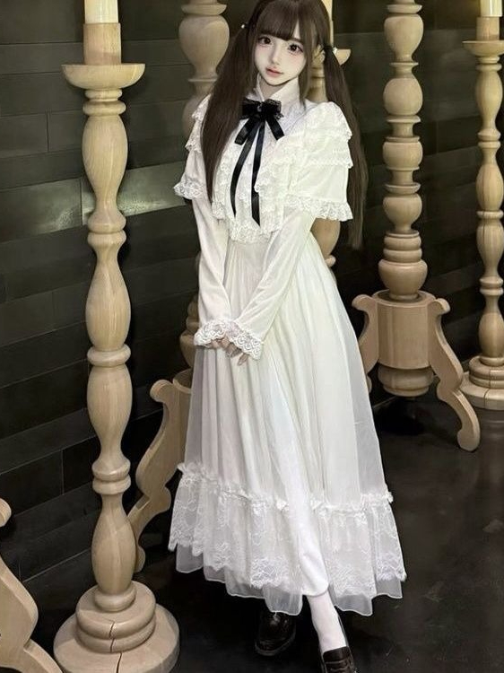 Japon Kısa Kollu Fiyonklu Dant - Embroidery White Dress incelemesi ve fiyatı
